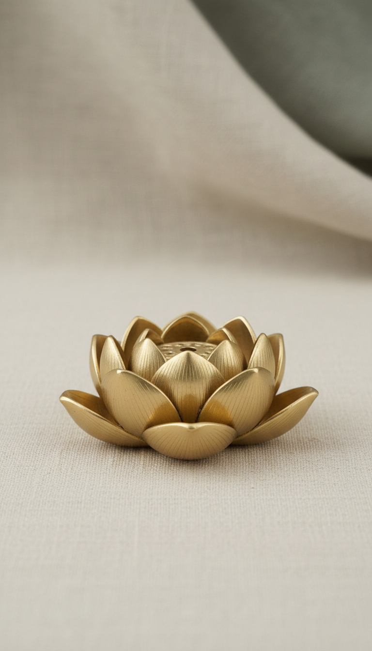 Brass Lotus Incense Holder